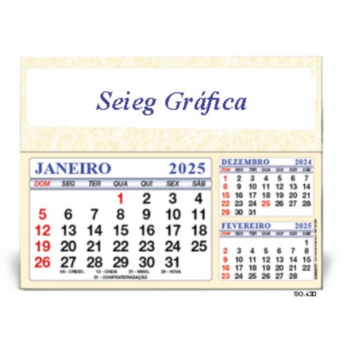 Calendário de Mesa Grande 2025